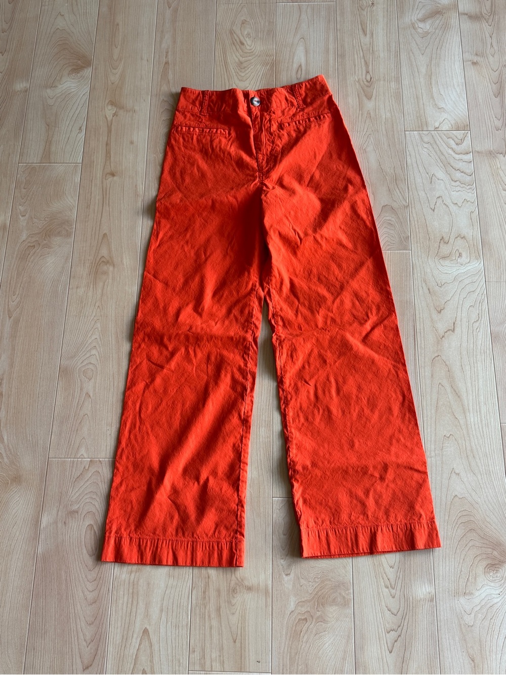 Maeve the Colette pants orange linen wide leg pants 29 - Picture 3 of 5
